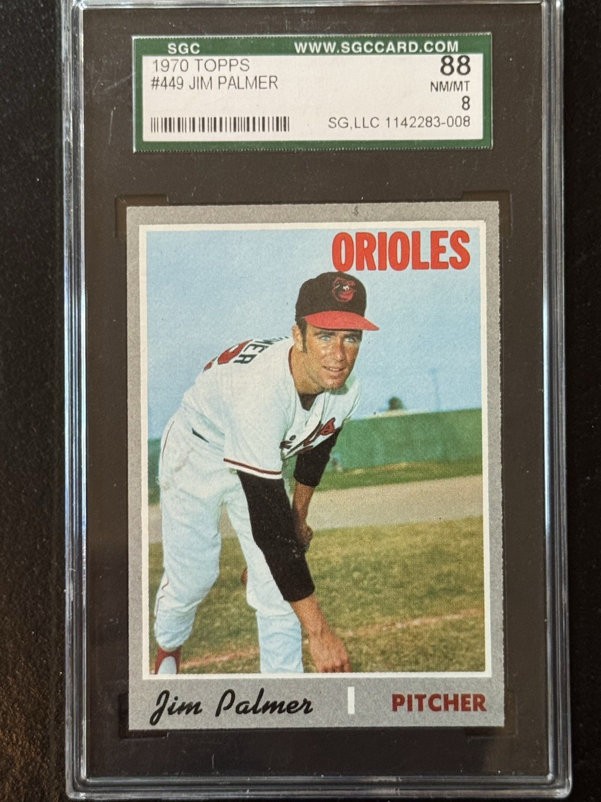 1970 Topps Jim Palmer #449, PSA NM-MT 8