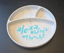 Bella Tunno "wonder Plate" white marble silicone dish " alexa where's my lunch"