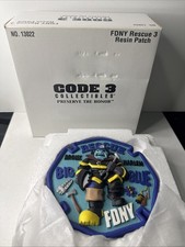 FDNY BRONX HARLEM FIRE DEPT RESCUE CODE 3 PATCH ART PLAQUE Big Blue Firefighter