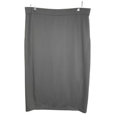 Eileen Fisher L Skirt Made in USA Gray Midi Pull-On Minimalist Workwear