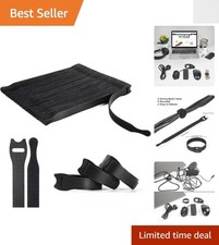 Effortless 8-Inch Cable Management Ties - Durable 110PC Hook and Loop Bundle