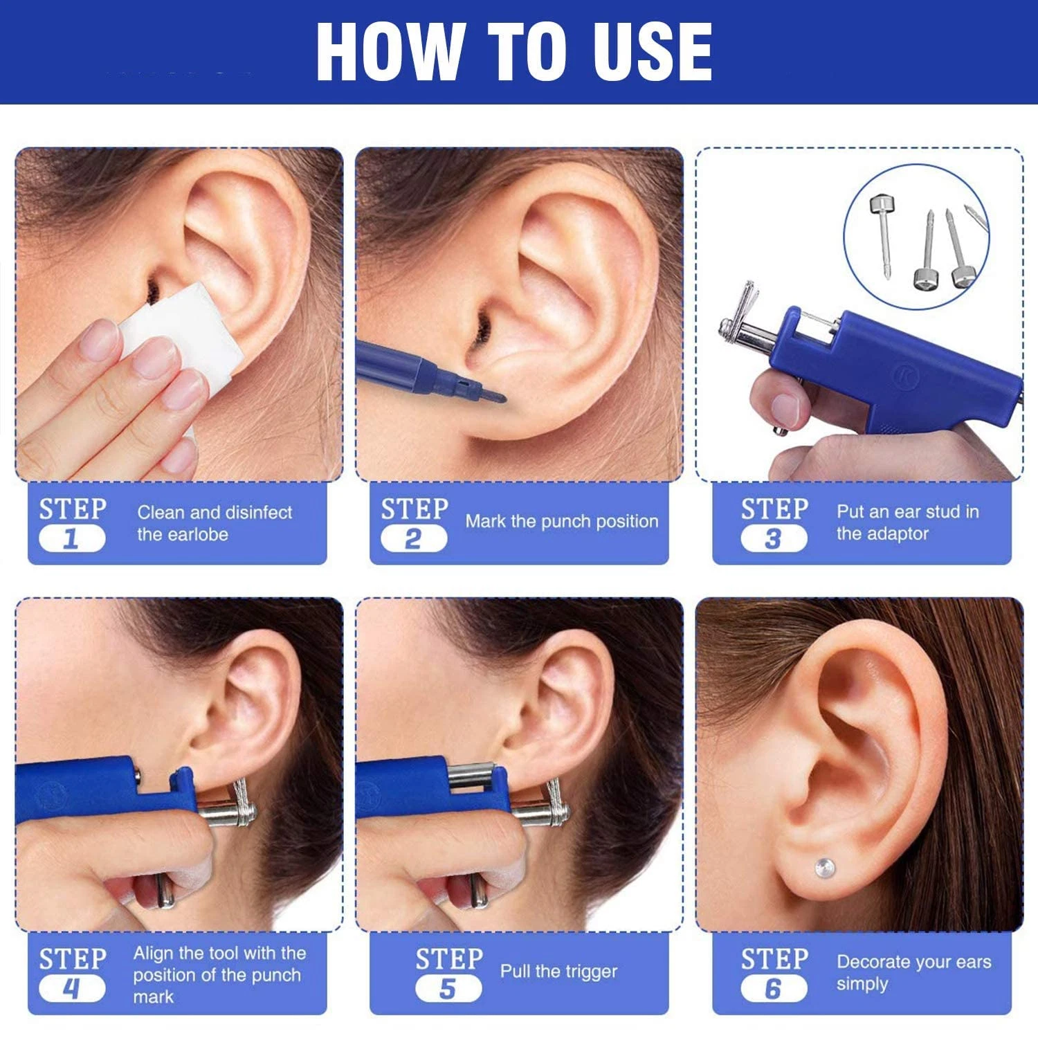 Ear Piercing Kit,Premium Ear Piercing Gun Kit with Hypoallergenic Piercing Studs image 6