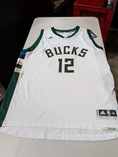 Adidas Milwaukee Bucks 12 Jabari Parker Basketball Jersey White. Size 2XL