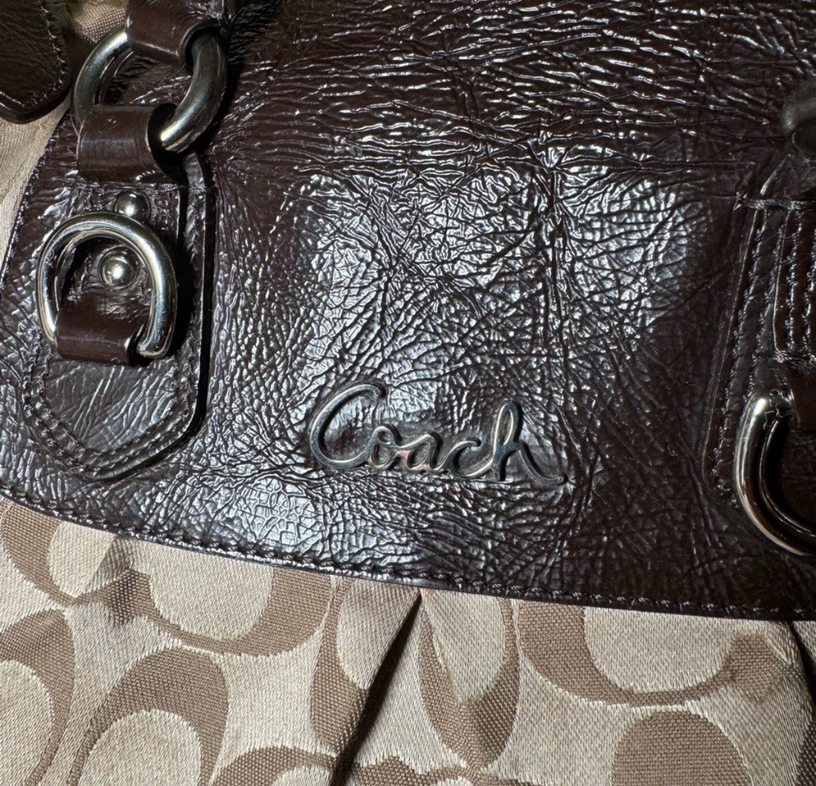 VTG Coach Ashley Signature Sateen Satchel Hand Shoulder Bag Purse