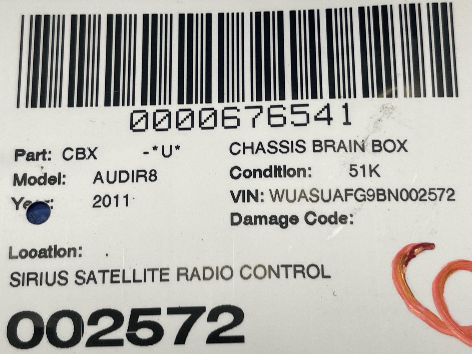 2008-2012 AUDI R8 SIRIUS SATELLITE RADIO CONTROL MODULE UNIT 8E0035593 OEM