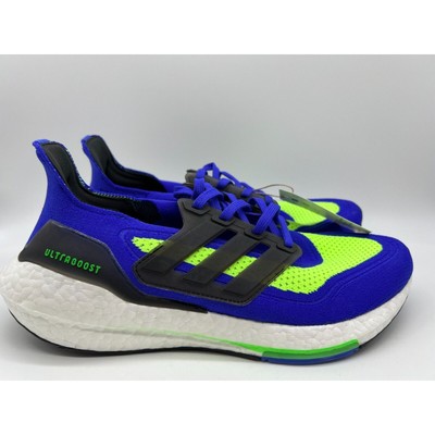 adidas UltraBoost 21 Men's Running Shoes Blue/Green Size 8.5 NWT 