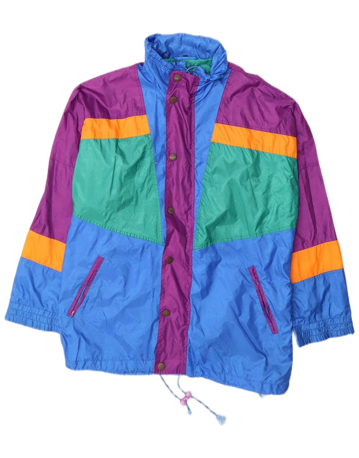 Vintage Mens Windbreaker Jacket UK 38 Medium Multicoloured Colourblock WA30