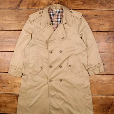 Vintage Trenchcoat Jacke L 42 Herren 80er beige zweireihig gefüttert Mac