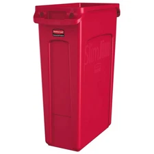 Rubbermaid Commercial Products Slim Jim Trash/Garbage Can with 23 Gallon, Red 