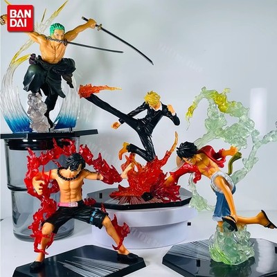 One Piece Anime Figure Luffy Ace Sabo Zoro Sanji PVC Action Figurine Battle Mode