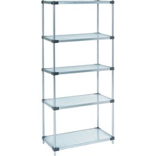 Nexel Galvanized Steel 5 Tier Solid Shelving Starter Unit 24"Wx24"Dx63"H
