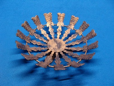 Vintage Lobeco Handcrafted Metal Fruit Bowl Art of Spain 11 3/4 X 11 3/4 X 3 7/8