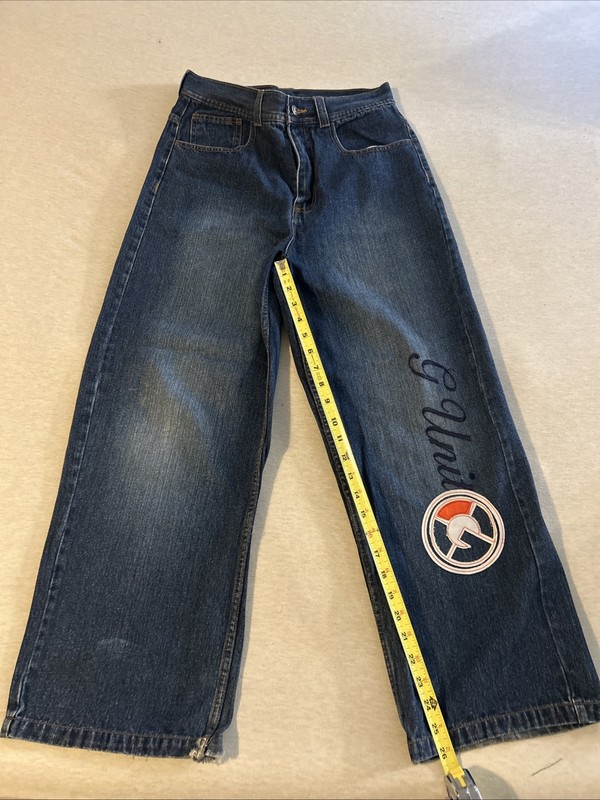 Vintage Rare G Unit Logo 50 Cent Jeans Womens Sz 14-16 Blue Denim Y2K Distressed