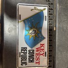 KEY WEST CONCH REPUBLIC 1828 BLUE/White Florida METAL LICENSE PLATE — photo 1