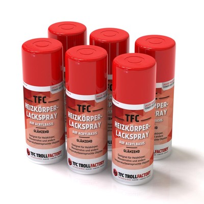 TFC Heizkörper Lackspray weiss hochglänzend - Menge: 6 x 400 ml