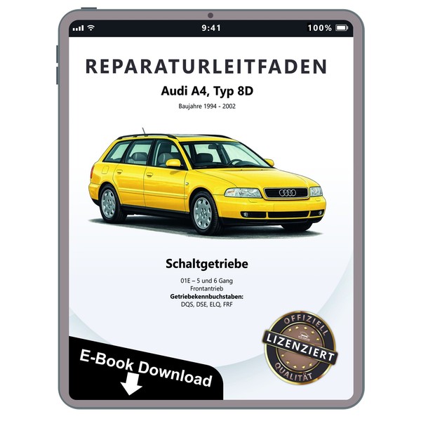 Audi A4 8D (94-02) 5 6 Gang Schaltgetriebe 01E Kupplung Reparaturleitfaden Ebook-image