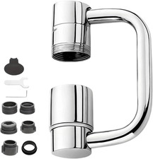 1080 Rotating Faucet Extender, 2-Mode Swivel Aerator for Kitchen Bathroom