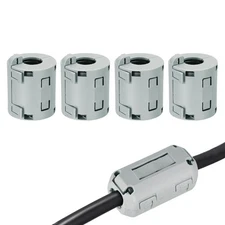 13mm Ferrite Cores Ring Clip-On Noise Suppression Cable Clip Grey Enhanced 4pcs
