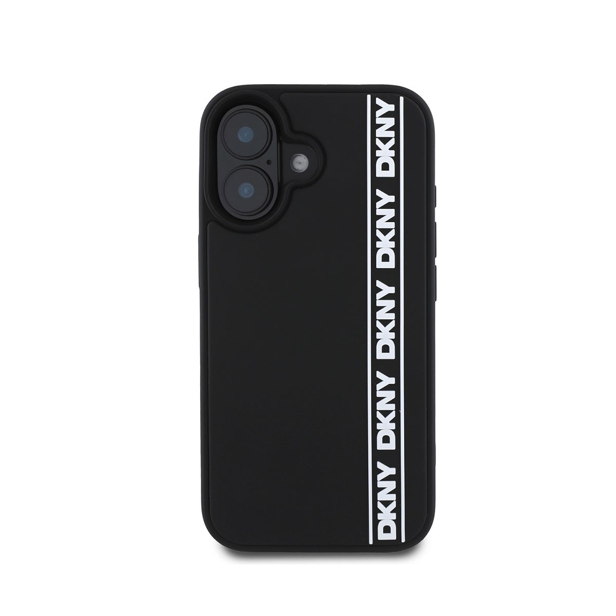 Coque iPhone 16 DKNY Noir Protection Antichoc en Silicone Motif Original 3D
