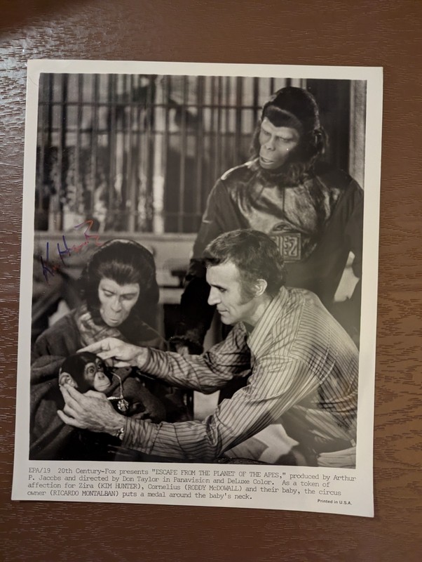 Planet Of The Apes Kim Hunter 1970's Original Movie Promotional Photo Signed
