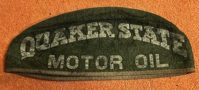 Original Vintage QUAKER STATE MOTOR OIL Cap Hat Old GAS Station Service