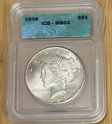 1926 Peace Silver Dollar ICG MS 63