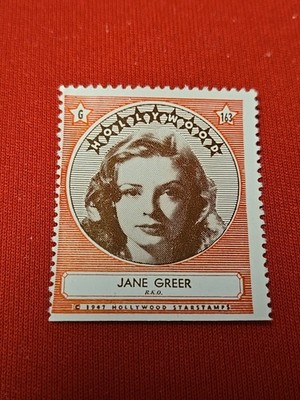 Jane Greer 1947 Hollywood Screen Movie Stars Stamp Trading Card