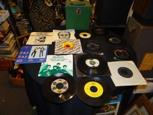 Lot Of 36 Beatles Related 45’s John George Yoko Paul Ringo w/Picture Sleeves!