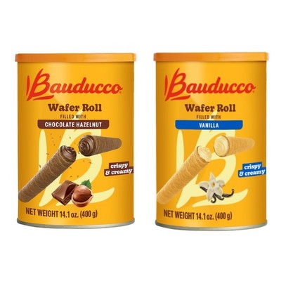 Bauducco Wafer Rolls, Crispy Chocolate & 28.2 oz (Pack of 2), brown, white 