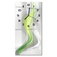 Glasuhr Design-Wanduhr Im Hochformat Wellen-Abstraktion Schwarze Zeiger 30X60 Cm