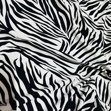 Black White Animal Print Zebra Stretch Spandex Fabric 60" by Yard for Swimwear