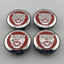 Set Of 4 Jaguar Xf Xfr Xk Xkr Xj Xjr Center Caps Wheel Hub Covers Black