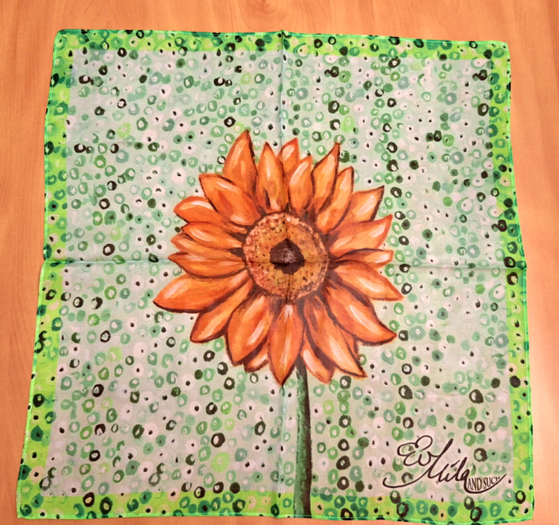 Mila & Such Graphic-Print 100% Silk Square Scarf Bandana 19.5" x 19.5" NEW