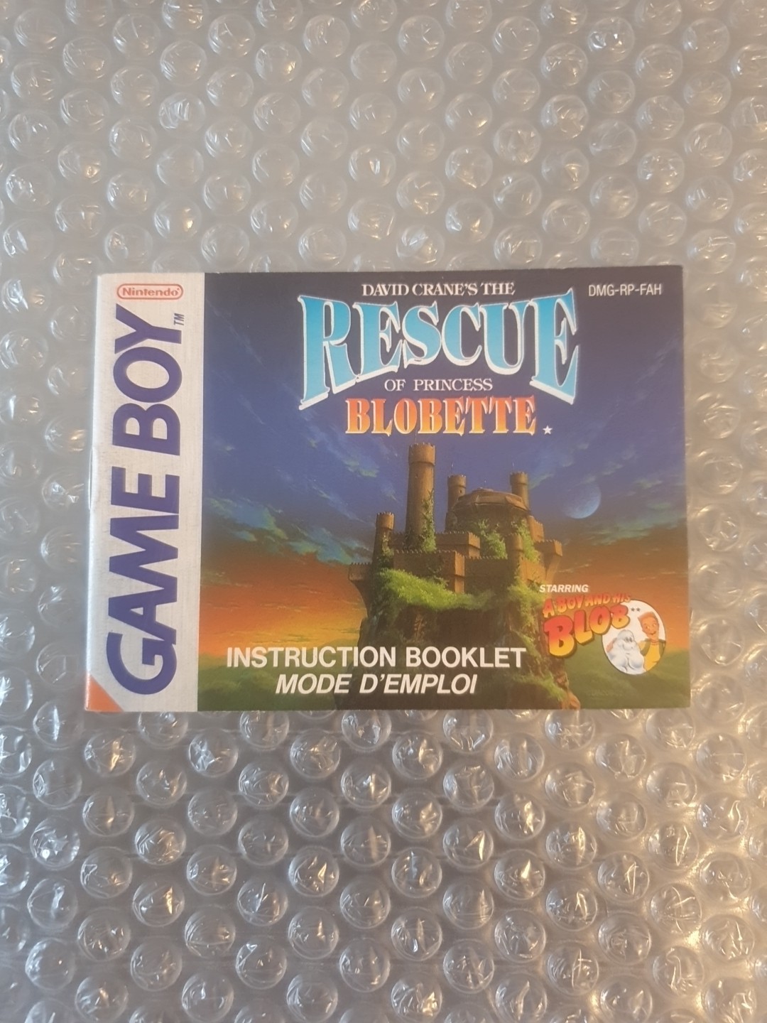Notice seule David Crane's the rescue of princess blobette Nintendo Game Boy FAH