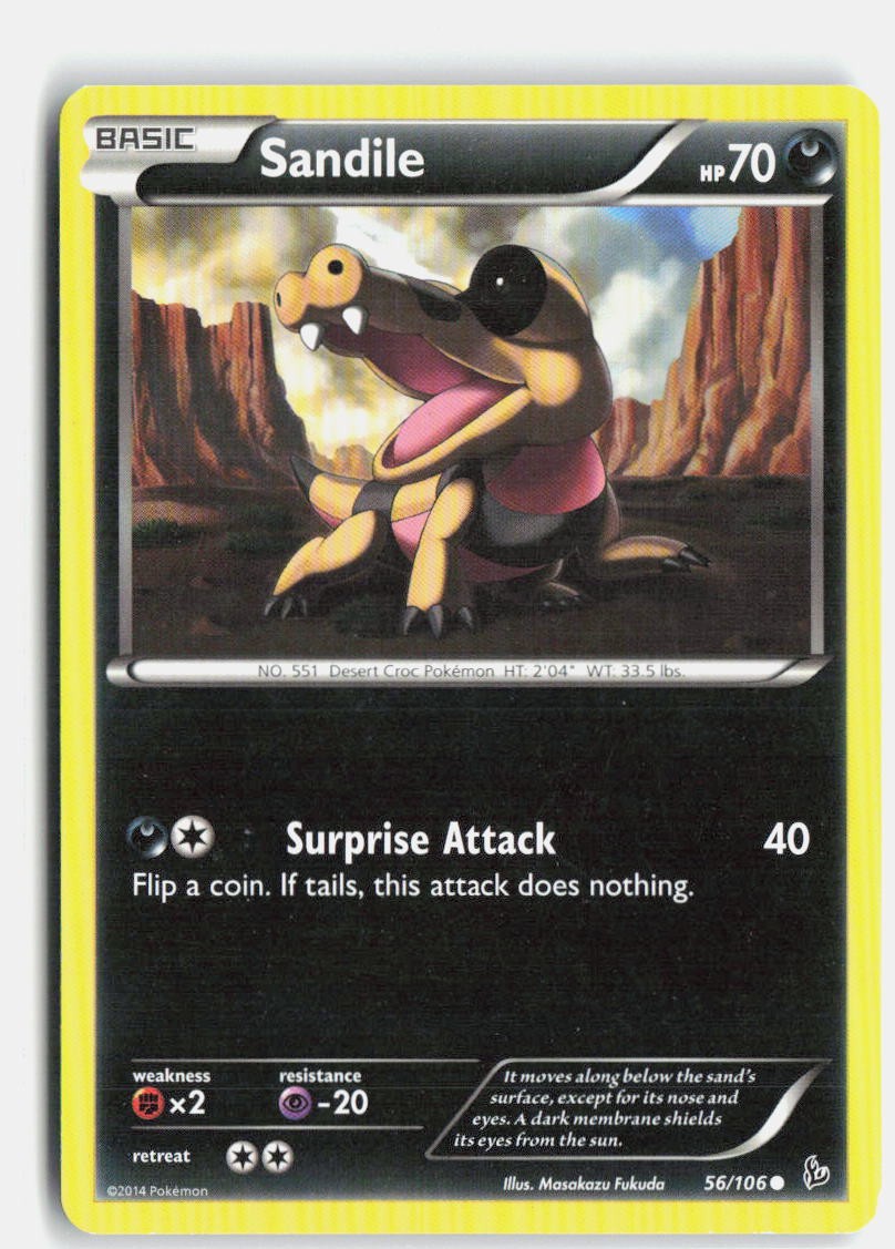 Pokemon TCG Sandile 56/106 Normal XY - Flashfire