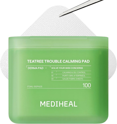 Toner Pads 100 Count - Teatree Trouble Calming - Contains Purity 99% Teatree (4-