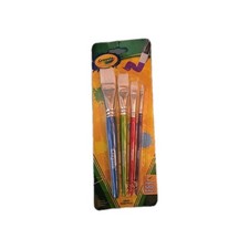 New Crayola Large Paint Brushes 4ct Kids Paint Brush Set Thin  Thick Flat Brush