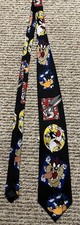 Vintage Looney Tunes Mania Neck Tie Men Accessory Bugs Bunny Taz 1995 100 Silk