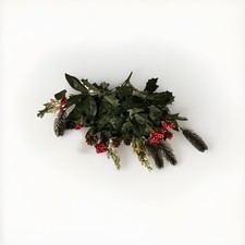 Christmas Holly and Berries Pick with Pine Cones Red Berries Pine Holly 18  