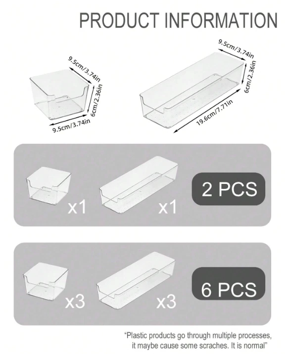 Dressing Table Makeup Clear Plastic Storage Box Drawer Cosmetic Organizer