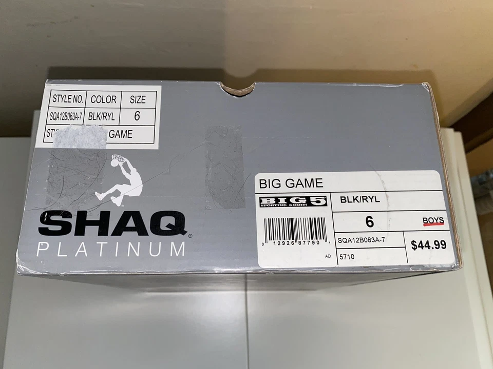 Zapatos deportivos/baloncesto Shaq Platinum 36 para niño, negros y azules reales talla 6 nuevos Foto 3 de 4