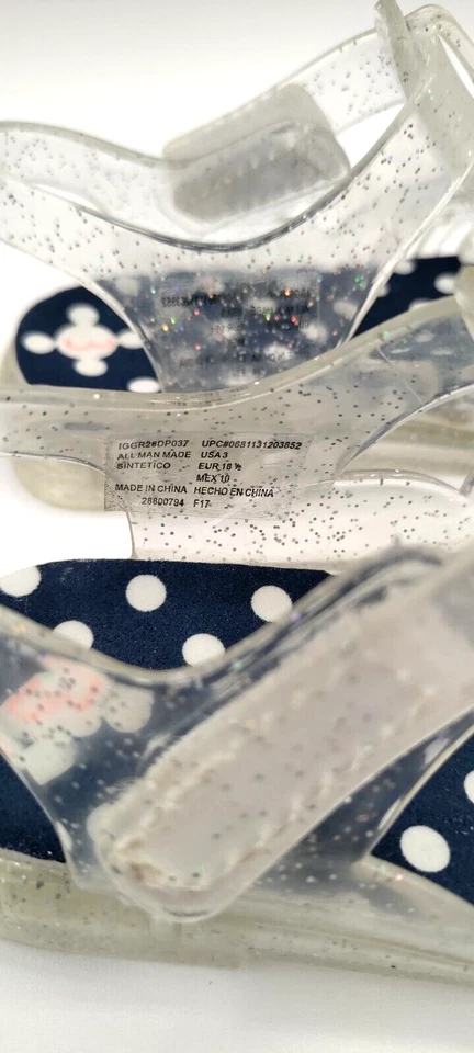 Sandálias com sola borboleta sapatos gelatina brilho transparente meninas sem marca - Imagem 4 de 4