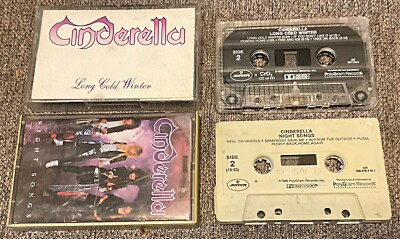 Lot Of 2 Cinderella, Long Cold Winter, Night Songs on Cassette
