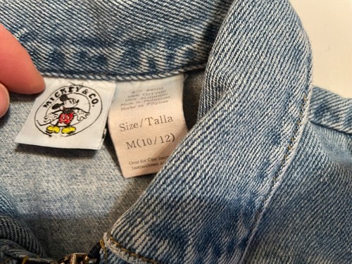 90s Disney Minnie Mickey Mouse Jean Zip Up Vest Vintage Disney Size 10/12 Girls - Picture 2 of 4