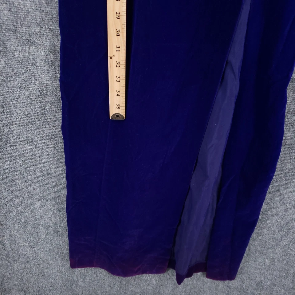 Vestido DE COLECCIÓN De Laru Para Mujer S Pequeño Azul Terciopelo Maxi Vestido Cuello en V Noche Y2K Foto 4 de 4