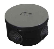 (J)  ESR Empty Junction Box Round Enclosure IP44 Waterproof Grommets Cable 5Pack