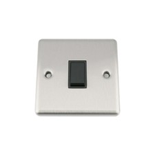 10 Amp Single Light  Switch 1 Gang Satin Matt Chrome Classic