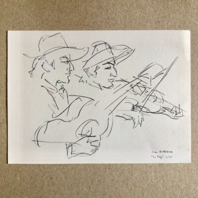 Jean Dubreuil - Funny L.A.S. about a donation on the back of a reproduction.