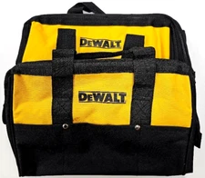 2) Dewalt Tool Bag W/ RAILS Case 13" x 10 x 9 Canvas For 20V Drill, Battery, Saw