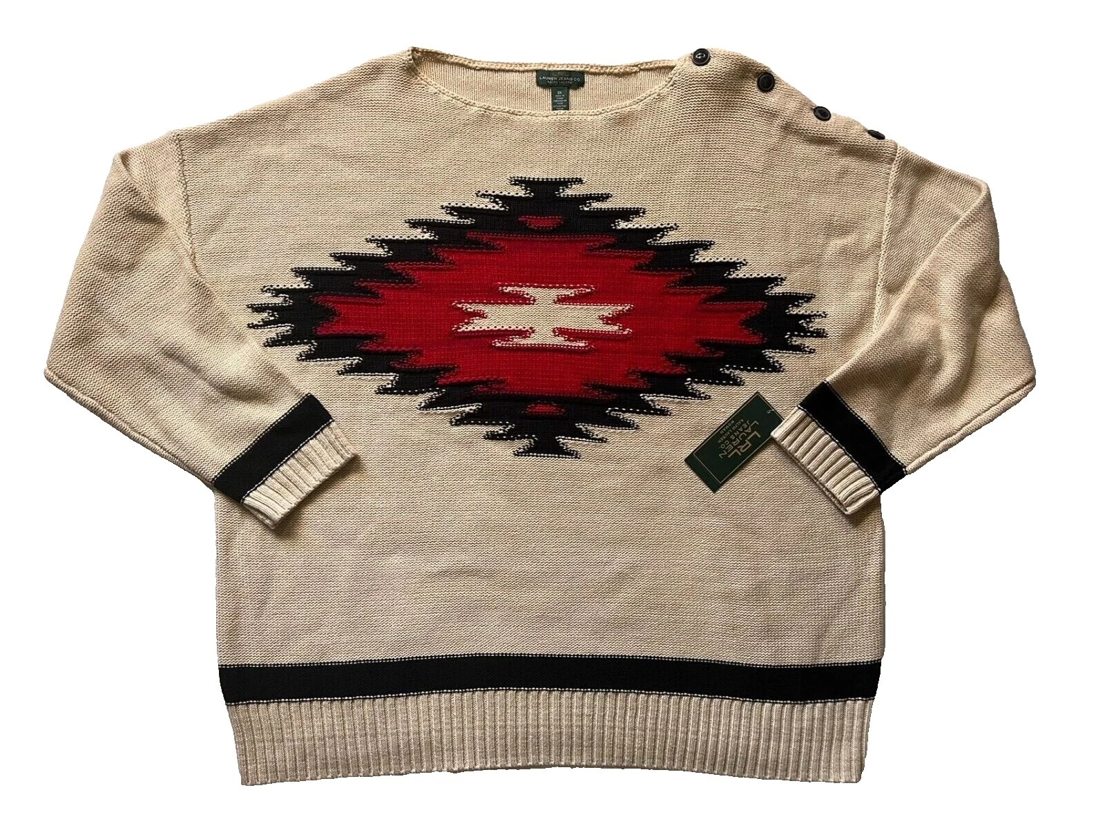 Suéteres para mujer Geométrico Negro de Algodón